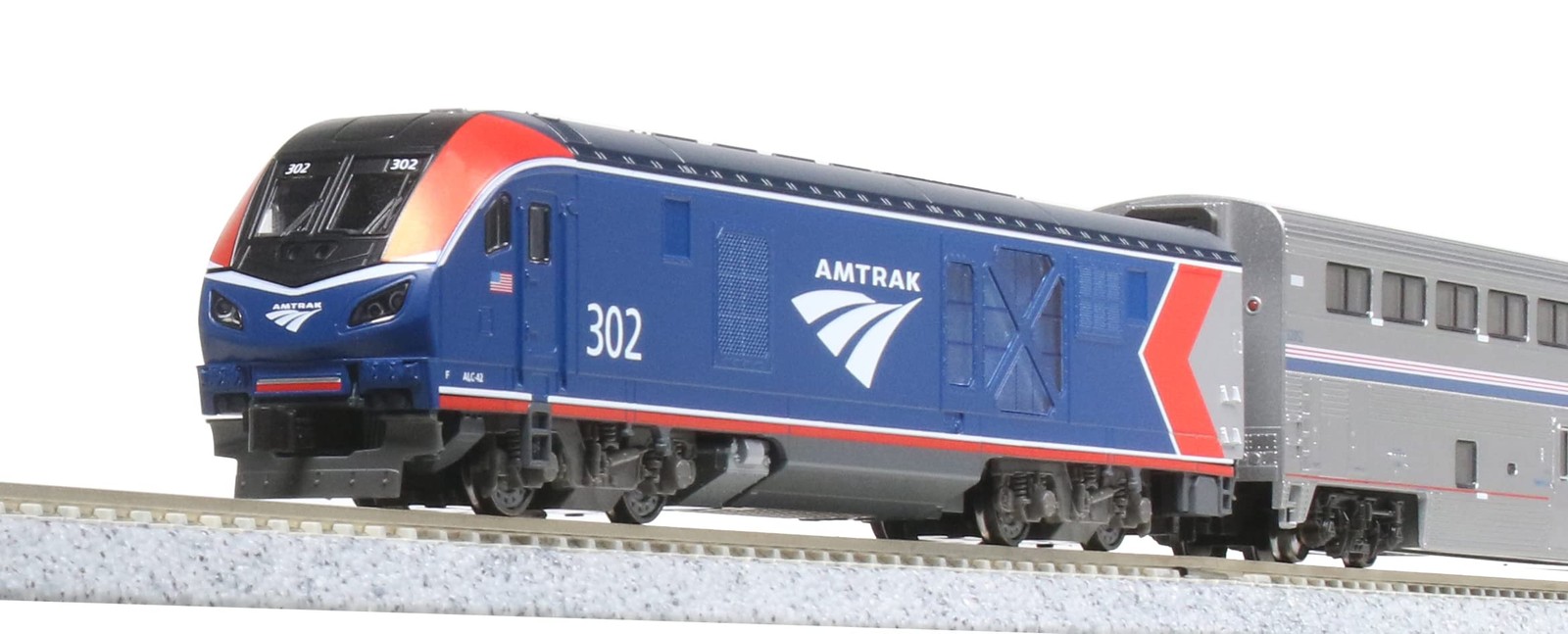 Комплект из 4 вагонов Amtrak ALC-42 и Superliner с колеей KATO N и пластиковой моделью поезда 10-1788 29690₽