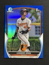 Leandro Arias 2023 Bowman Chrome 1st Blue Refractor #BCP-84 #’d /150 Orioles