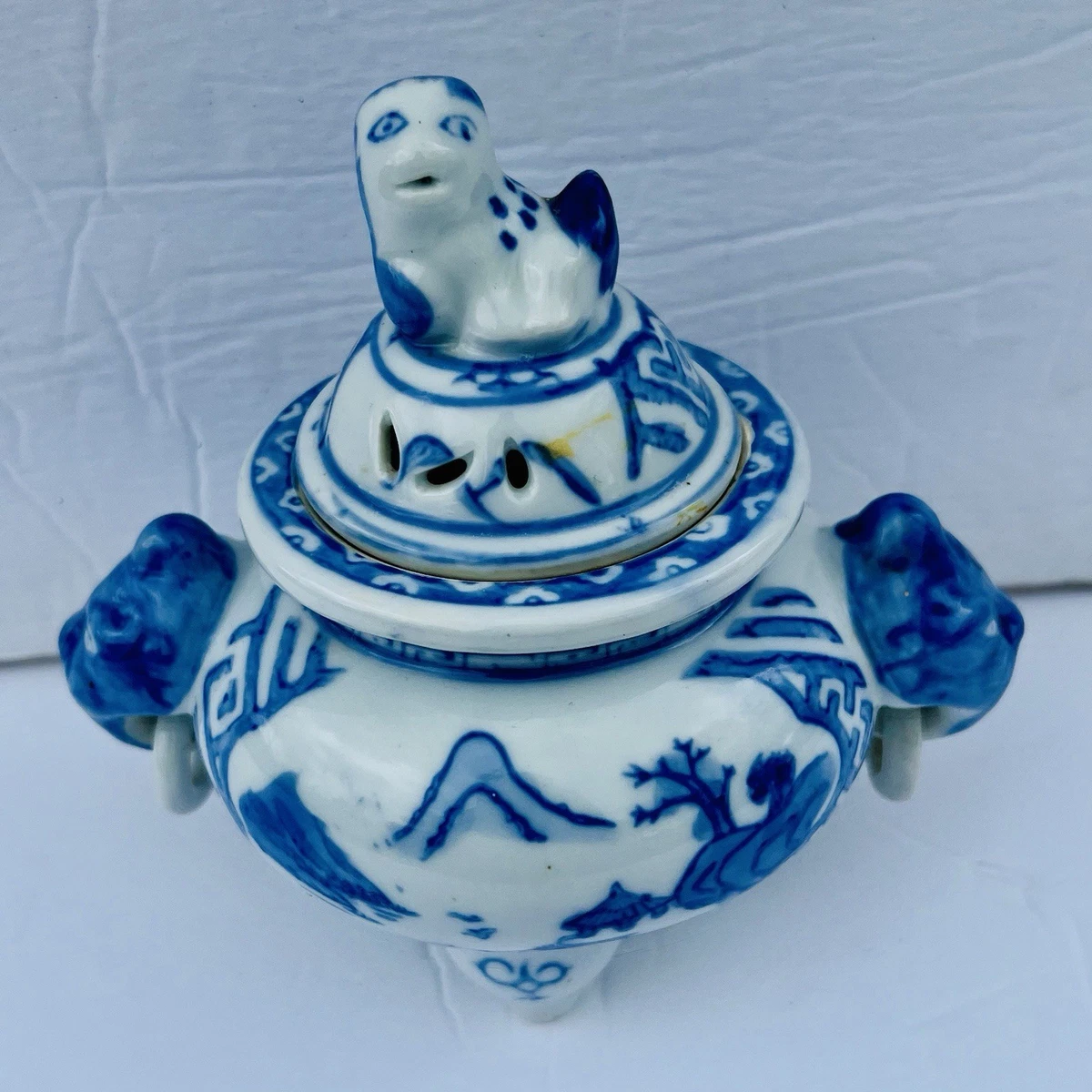 中国古董蓝色香炉| eBay