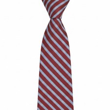 Daniel Cremieux Hand Tailored Silk Tie Red Blue Striped L: 59” W: 3.75” USA Made