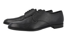 PRADA Saffiano Leather Derby Dress Shoes-Black- New US 8 EU 41