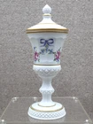 Vintage Westmoreland Candy Jar With Lid Milk Glass Hand Painted