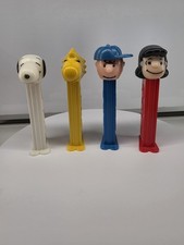Peanuts PEZ Candy Dispenser 4 Lot Snoopy, Woodstock, Charlie Brown, Lucy