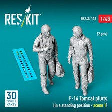 Pilotos F-14 (en posición de pie - escena 1) (2 piezas) 1/48 ResKit RSF48-0113