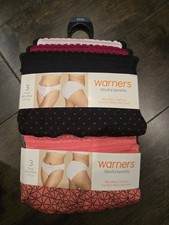 Warner s Hi Cut Panties 6 Pc Lot 3XL Microfiber Lace 2 Packs Womens
