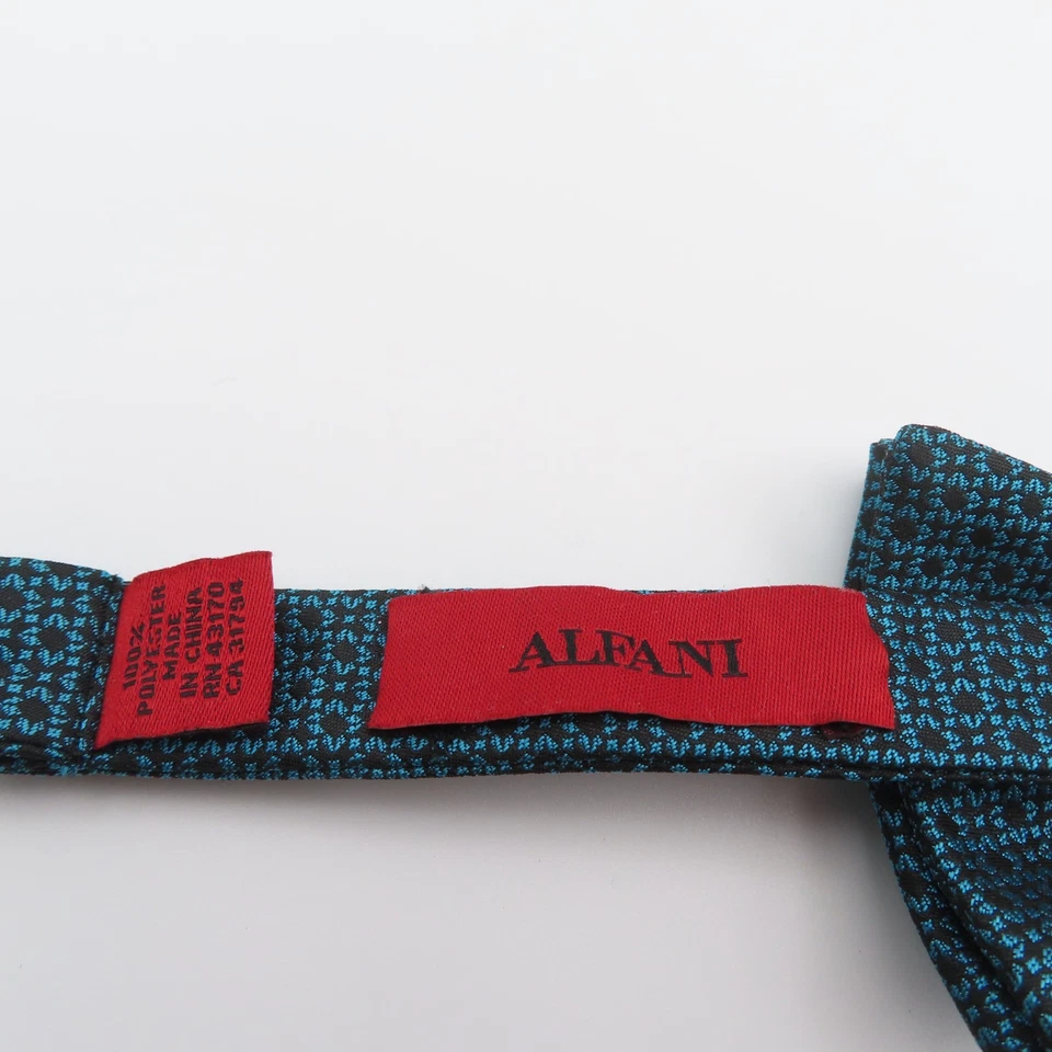 Esmoquin Alfani Pajarita Azul Negro Cuadros 2.5" Ancho Pre Corbata Poliéster Foto 3 de 4