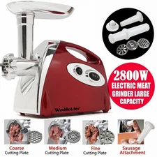 2800W Electric Commercial Use Meat Grinder Mincer Sausage Filler 4 Plates