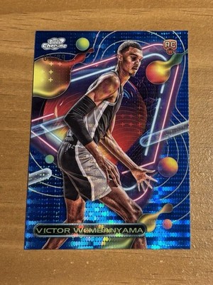 2023-24 Topps Chrome Cosmic Victor Wembanyama Blue Moon 01/99 RC JERSEY # 1/1
