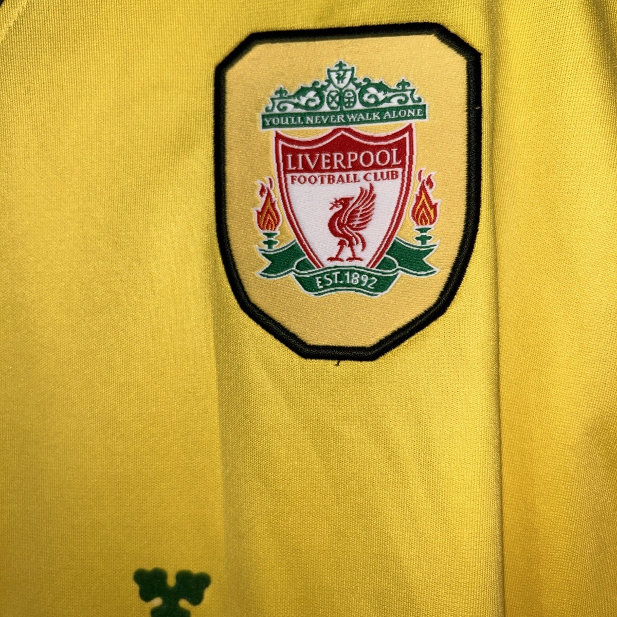 Liverpool FC Men's 2004/05 Away Football Shirt XL Yellow Champions