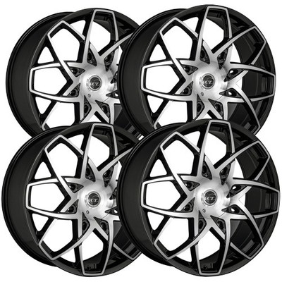 (Set-4) VCT Merlin 20x8.5 5x110/5x4.5'' +40mm Black/Machined Wheels Rims 20'' Inch