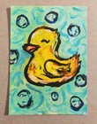 aceo original painting, "Ducky", Rubber Duck Painting, 2.5x3.5 in — photo 1