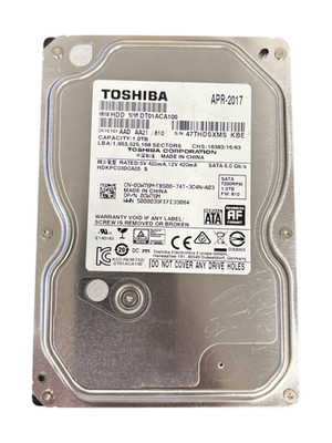 Toshiba DT01ACA100 HDD Internal 1TB SATA III 7200rpm 32MB 3.5''