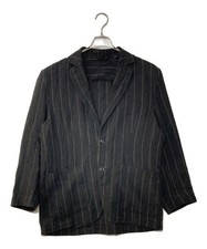 LARDINI          Linen Stripe 2B Jacket Black x Beige JXAMAJ