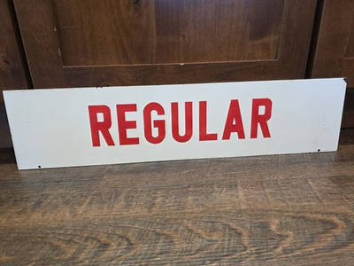 #ad #ad Vintage Gas Station Pump Sign PREMIUM REGULAR Double Sided Metal Petroliana $139.99