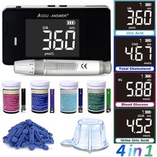LBM-01 4-in-1 Uric Acid Meter Blood  Urine Cholesterol  Blood Sugar Test Kit