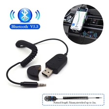 1x 3.5mm AUX Bluetooth 5.3 Receiver w/TF Card Play Wireless Adapter for Car/Home