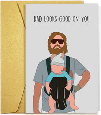 New Dad Congratulations Card, 1St Daddy Birthday Card Gift for Him, First Father