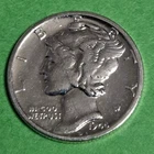1944-S Mercury 90% Silver Dime -Choice Gem AU ++ with Free Shipping