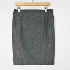 NEW Loft Gray Straight Pencil Skirt Career Office Classic Fall Size 8 Women's