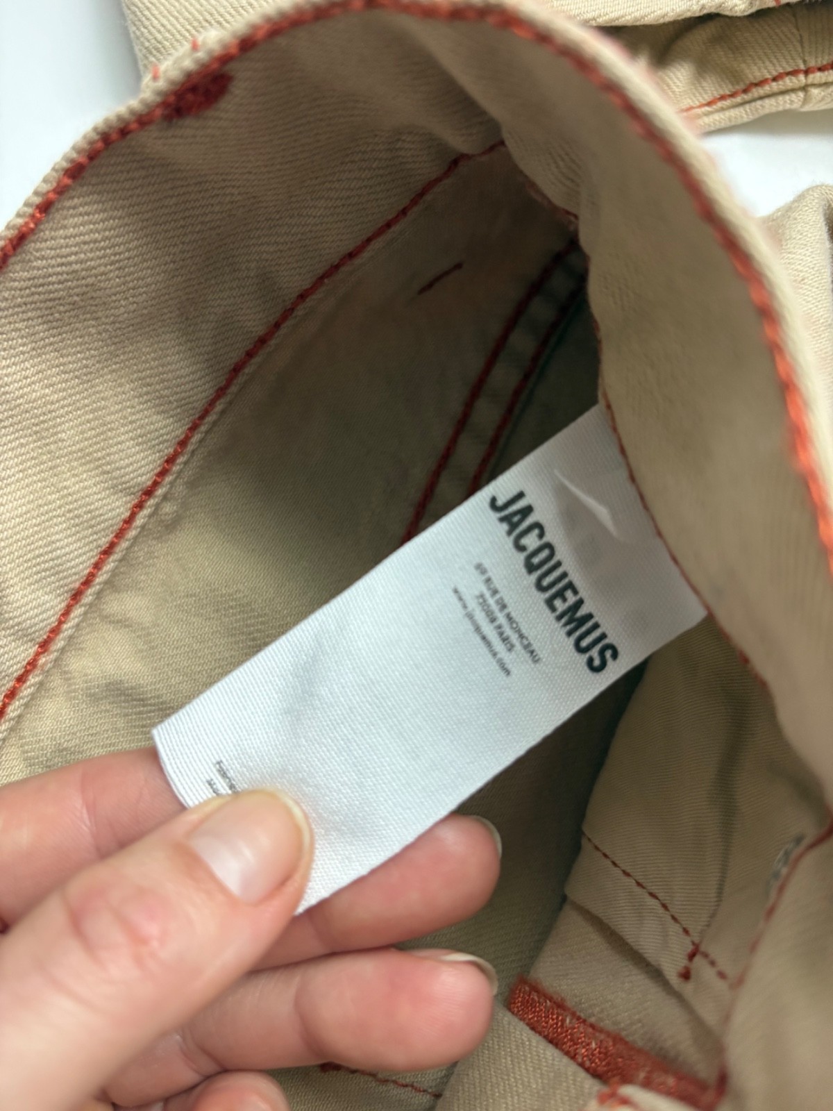 Jacquemus Le Raphia Denim Set- De Nimes Crop Jacket 36 & Jeans 26 Beige NWOT image 9