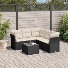 Garden Sofa Set Black, Cream White
