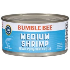 Medium Canned Shrimp 6 oz Cans Pack of 12 - Wild Caught Shrimp - 22g Protein ...