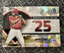 2023 Bowman Baseball James Wood Scouts Top 100 Atomic Refractor #ed /150