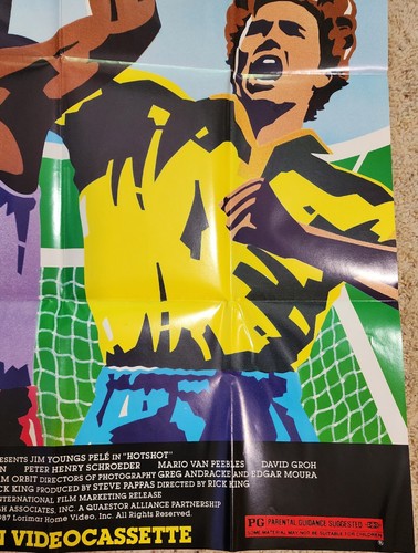 Vintage Hotshot Movie Poster 1987 Soccer Football Pele Hot Shot Jim Youngs RARE - Picture 5 of 14