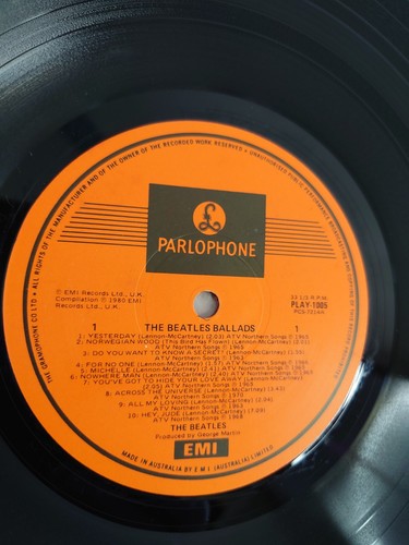 THE BEATLES – VINYL LP - 'THE BEATLES BALLADS' - PLAY 1005 (1980) EX/EX - Picture 5 of 5