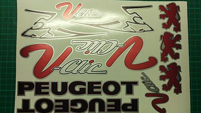 Peugeot V-Clic Vclic VClick Aufkleber/Sticker Mops Roller rot/schwarz/silber