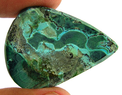 83.75 Ct Natural Malachite Chrysocolla Gemstone Cabochon Wire Wrap Stone - 63003 - Picture 2 of 5