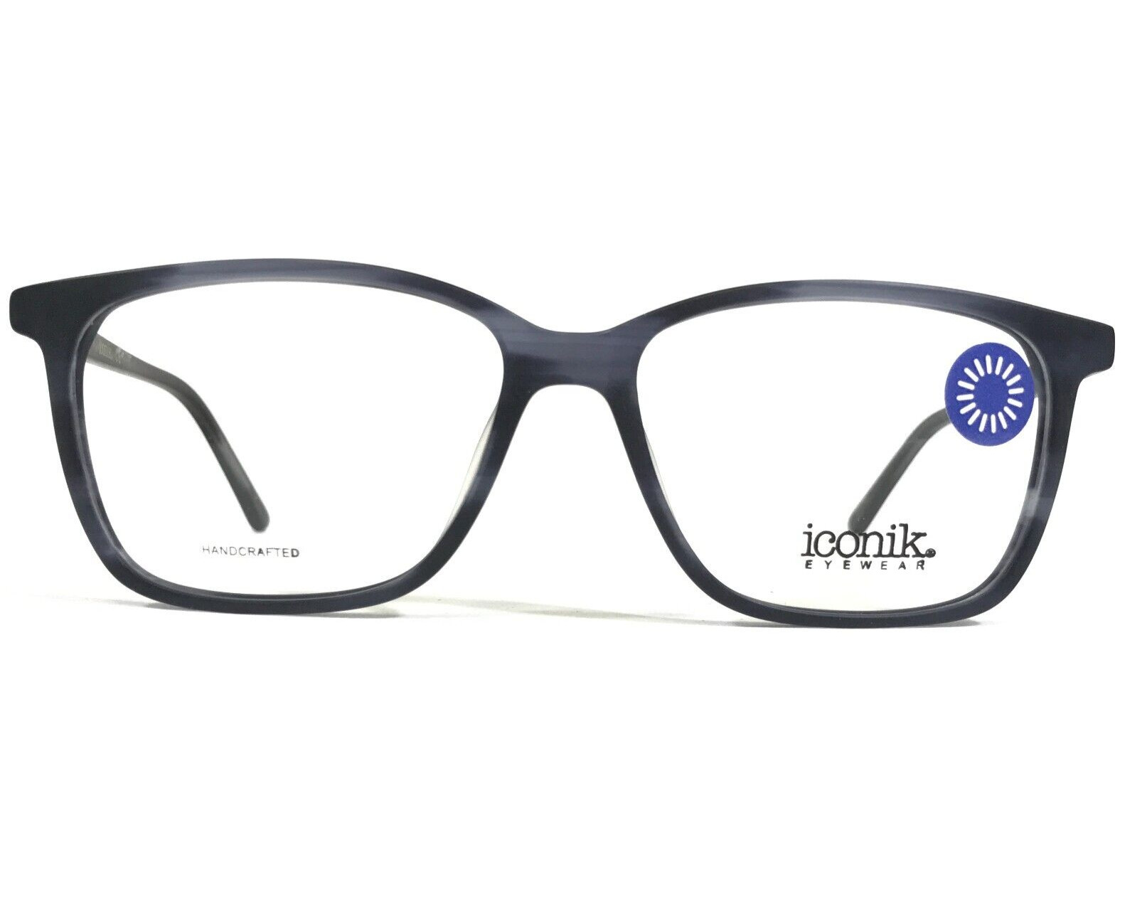 Оправа для очков Iconik Mish C01 Черно-синяя с квадратной роговой оправой из рога 53-15-140