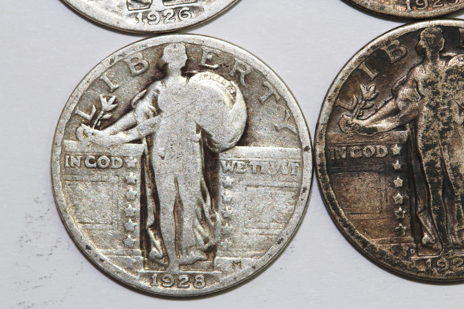 1925 1928 1926 1927-D 1925 1928 Standing Liberty Silver Quarters VG -VF ...