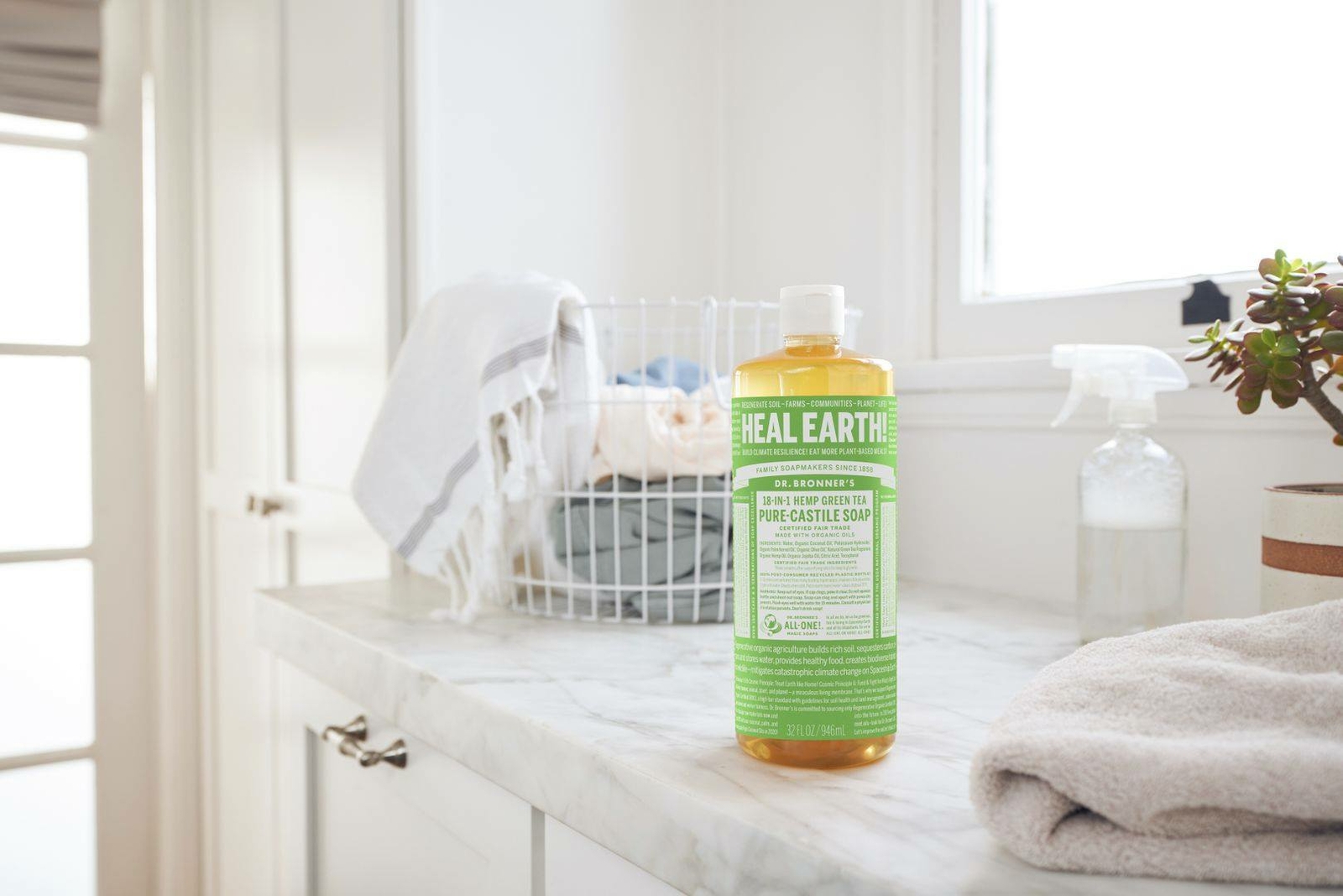 Dr Bronner's Green Tea Pure Castile Soap 59ml Hemp Store Organic