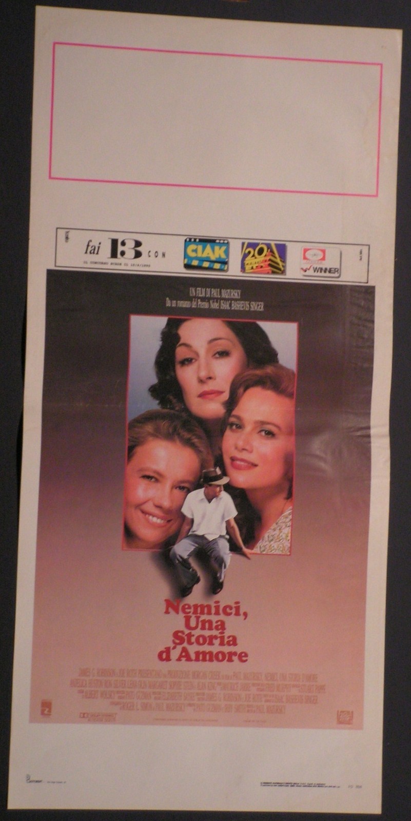 Locandina originale film Nemici, una storia d'amore (1989) - Regia di Paul Mazursky