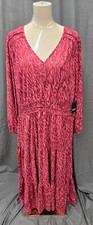Simply Vera Wang Maxi Dress Size XXL Pink Animal Print Boho Festival Tiered NWTs