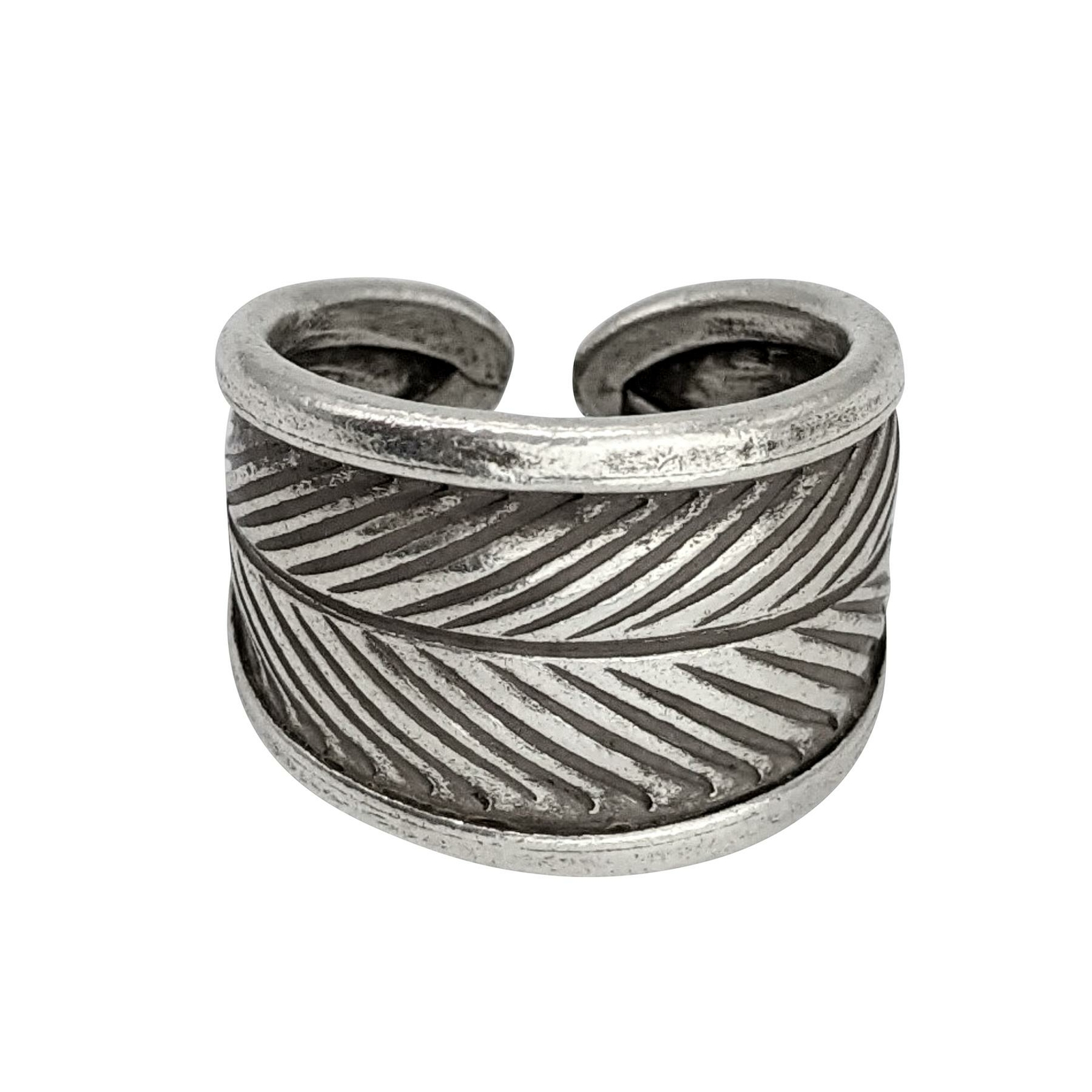 81stgeneration Anello Regolabile Argento 999 Tribù Hill Foglia Avvolgente