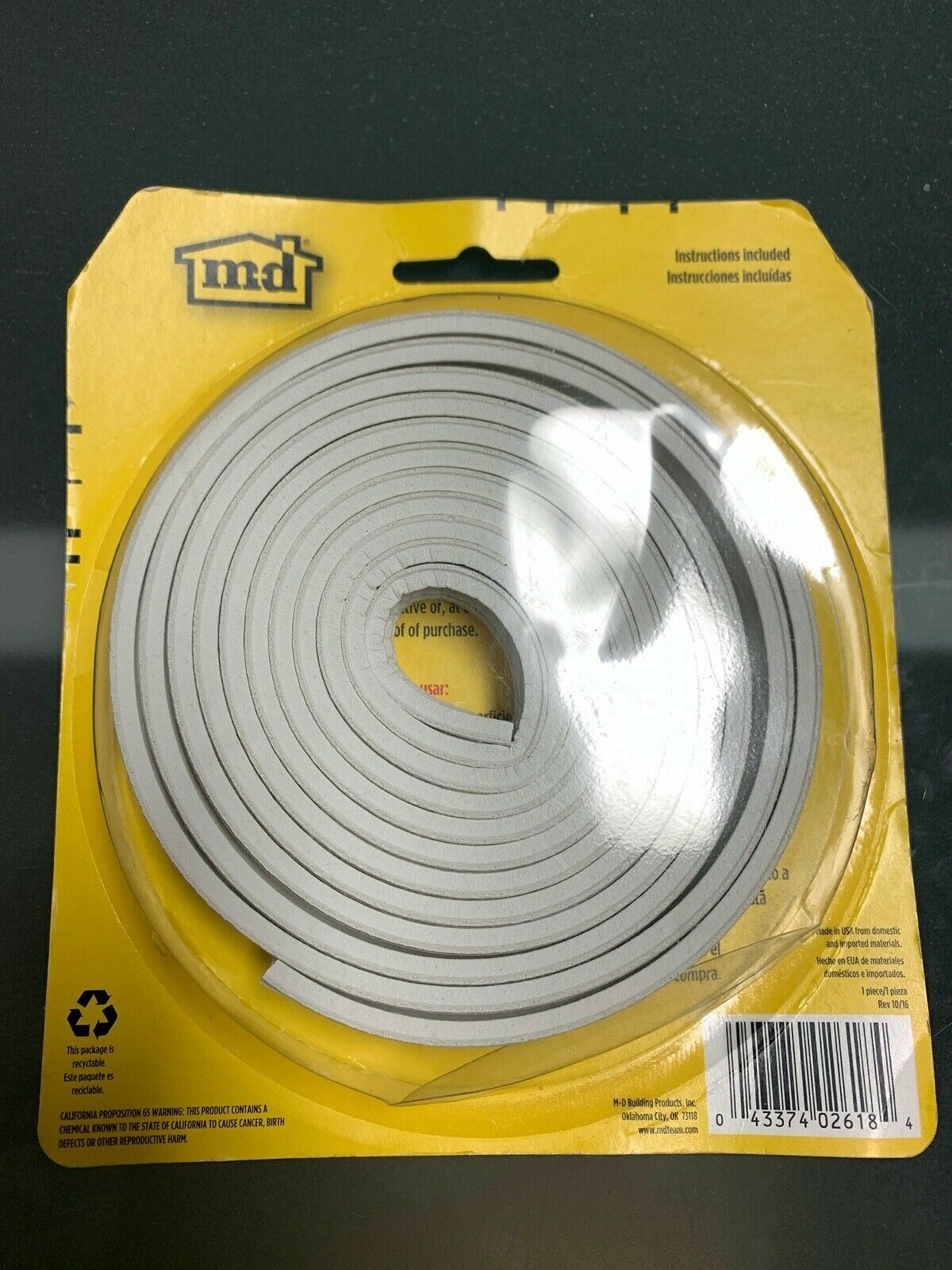 White Extreme Temperature Rubber Weatherstrip,No 2618, M D Building Products eBay