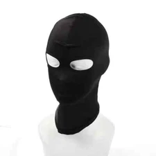 Black Spandex Head Hood Face Head Cover Open Eyes Role Play Mask Costume