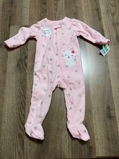 Carter's Pajamas, Baby Size 6-9 Months, Pink Silver, Zip Up, Mouse