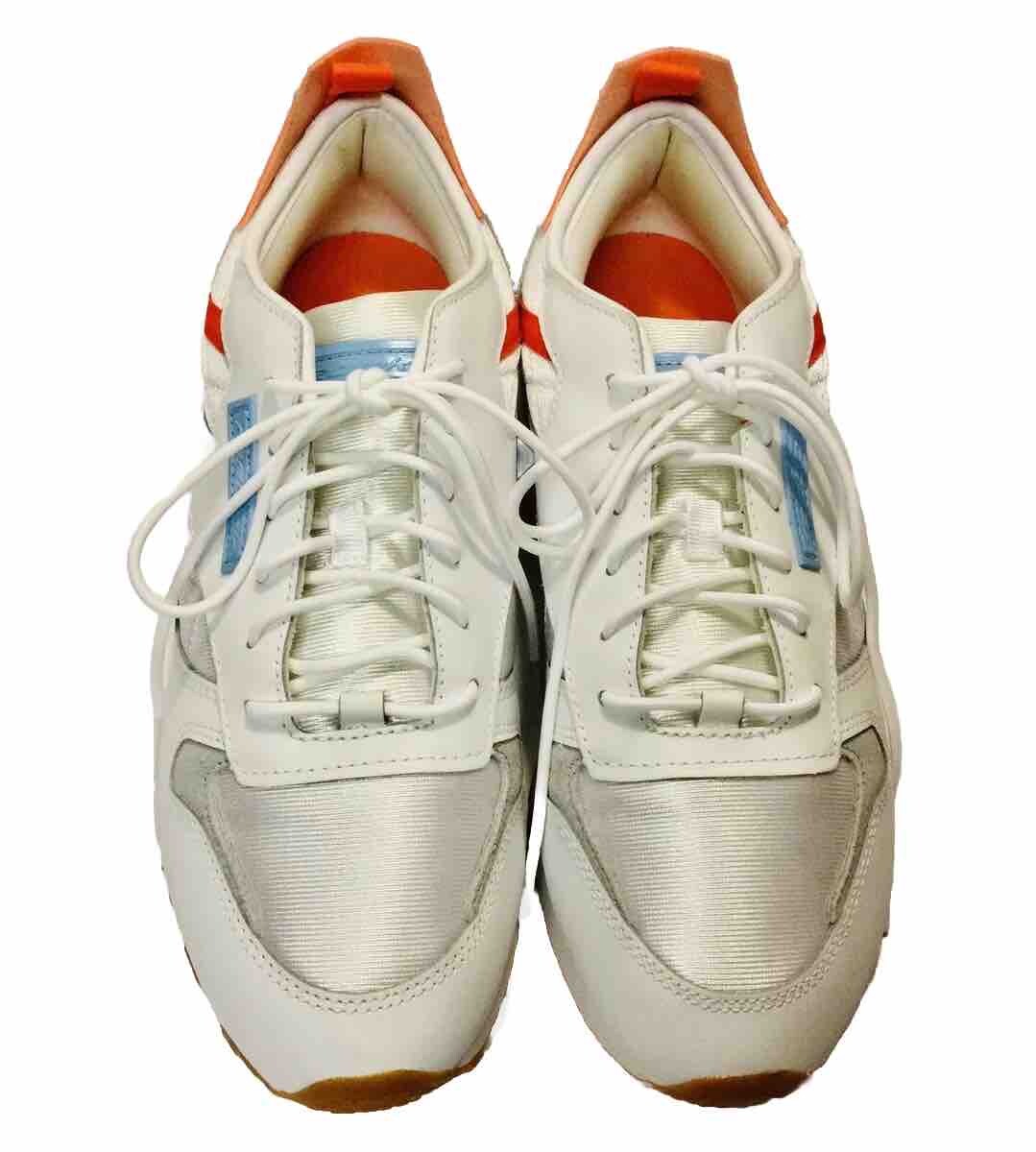 Reebok Womens Low White Leather Textile Tennis Shoe Sneakers Size