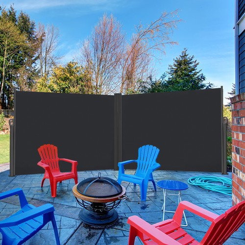 Doppel-Seitenmarkise 200 x 600cm Sichtschutz Markise Sonnenschutz Ausziehbarer - Bild 7 von 12