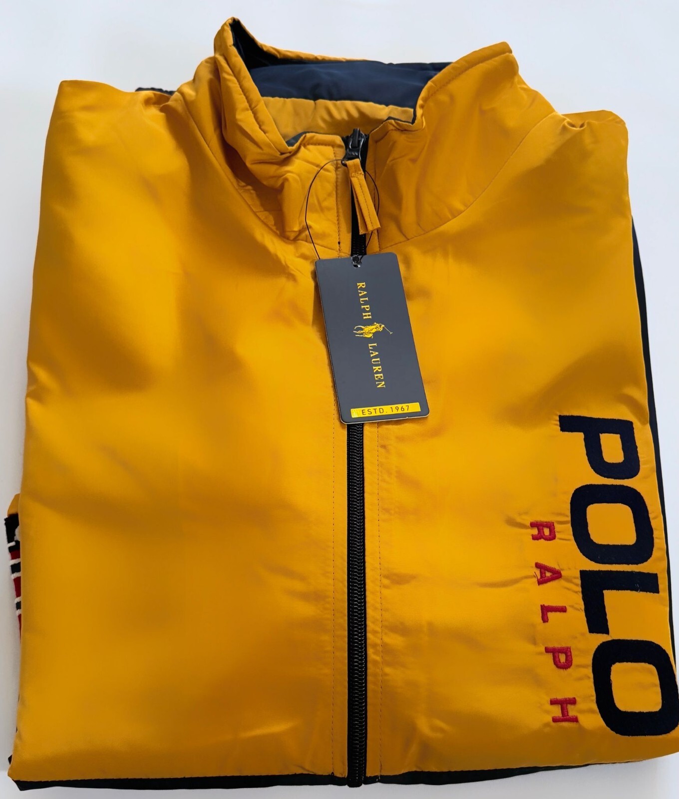 Giubbotto uomo Ralph Lauren puffer big pony giallo con cappuccio stile tirolese
