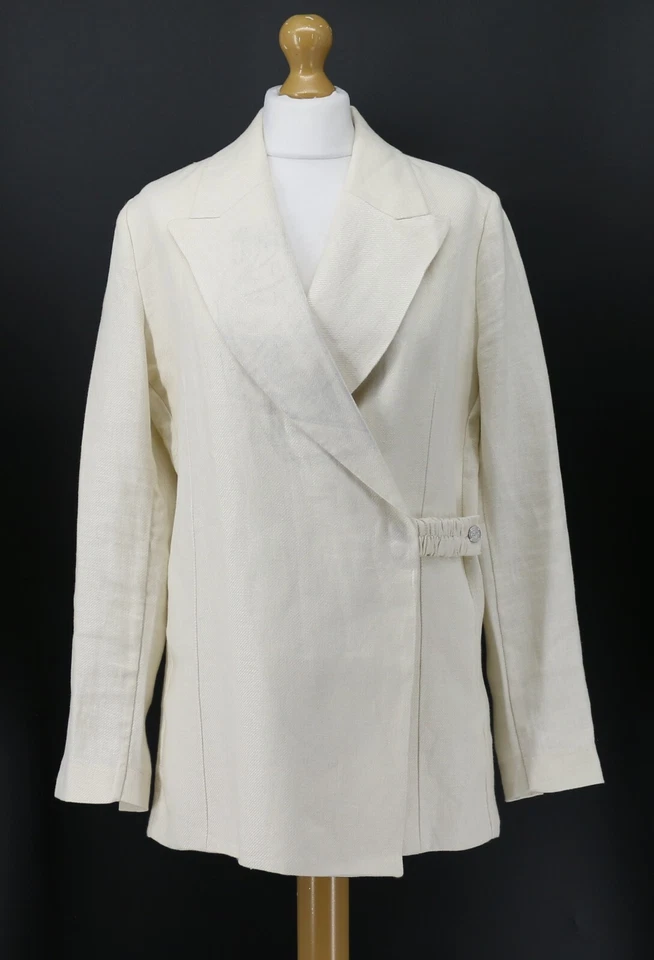 REMAIN BIRGER CHRISTENSEN VIVIE WOMENS BLAZER UK 8 WHITE LINEN RRP £240 AD