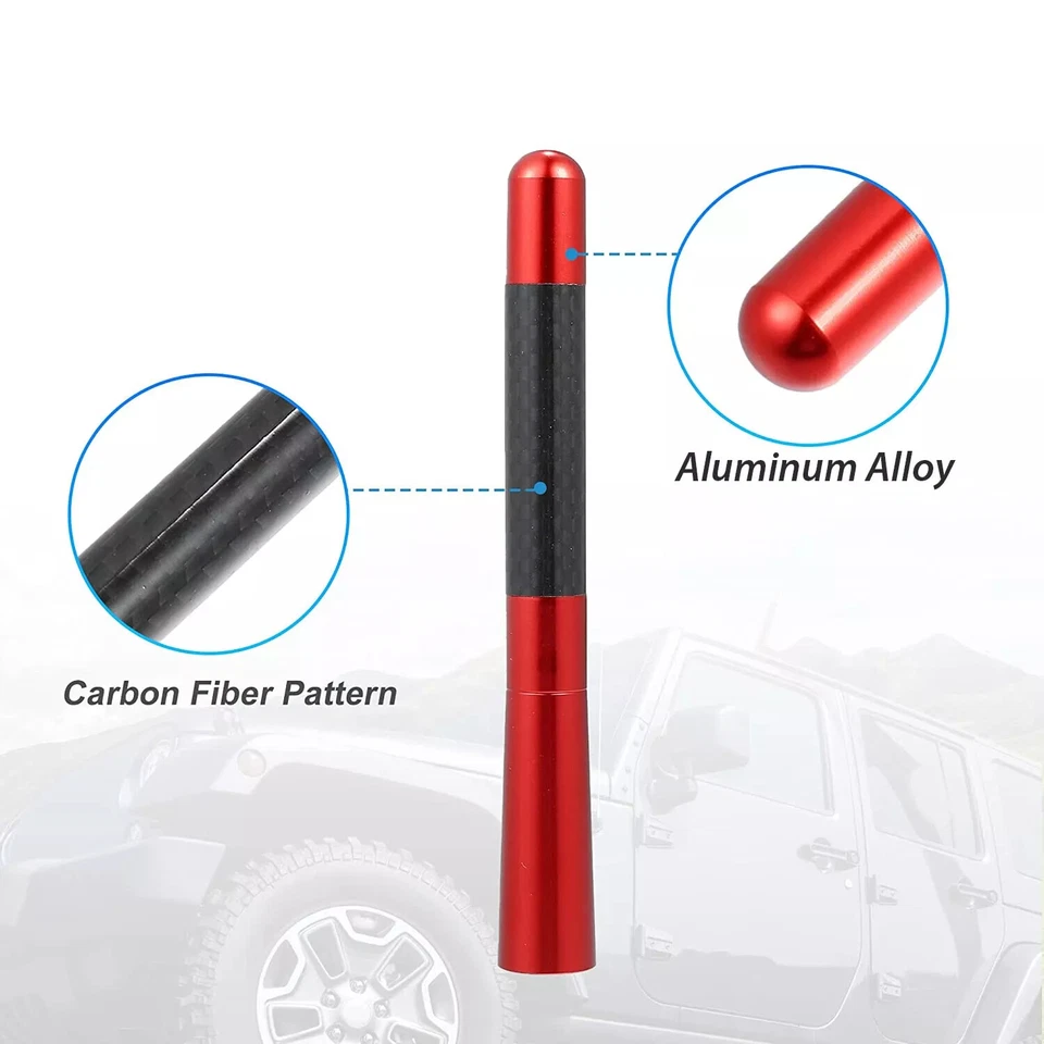 4.7" Red Short Radio Mast Aerial Antenna W/Screws For Mitsubishi L200 2019 - Image 3 of 4