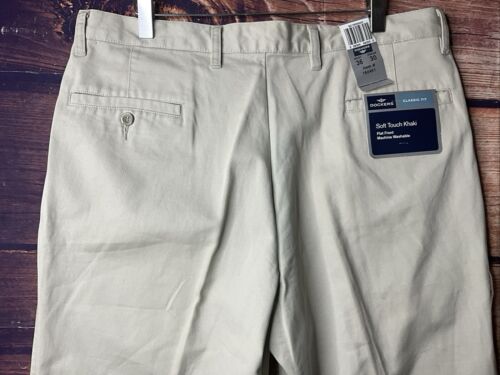 Dockers Classic Fit Soft Touch Khaki Flat Front Men Pants Machine Washable36X30 - Picture 4 of 9