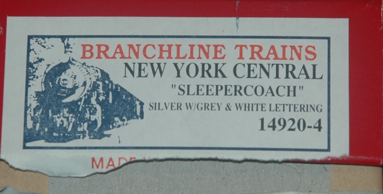 Branchline New York Central (NYC) New England States passenger car kits eBay