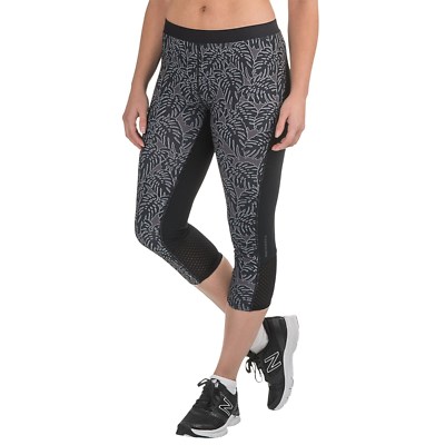 MERRELL Black Printed Zipped Pocket Yoga Workout Running Capri Pants size S