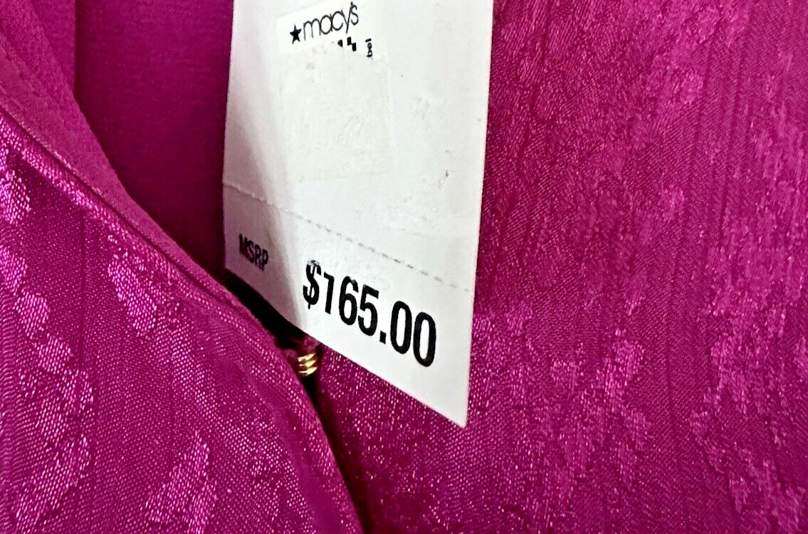 Michael Kors Mini Abito Donna Stampa Serpente Jacquard Finto Avvolgente Profondo Fucsia 1X