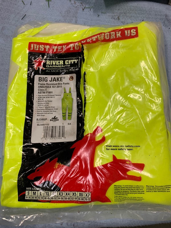 MCR Safety River City Big Jake X3 FR Nomex Rainwear BJ38BPX31 PR Bibs Suspenders